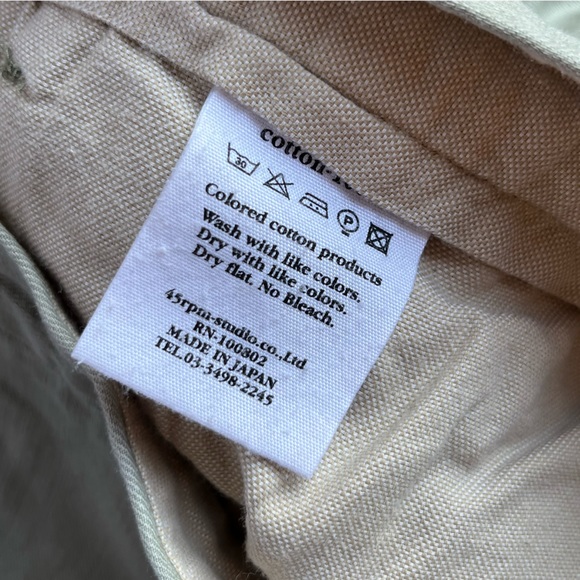 45 rpm x umii908 canvas  khakis size 2 - Picture 4 of 5